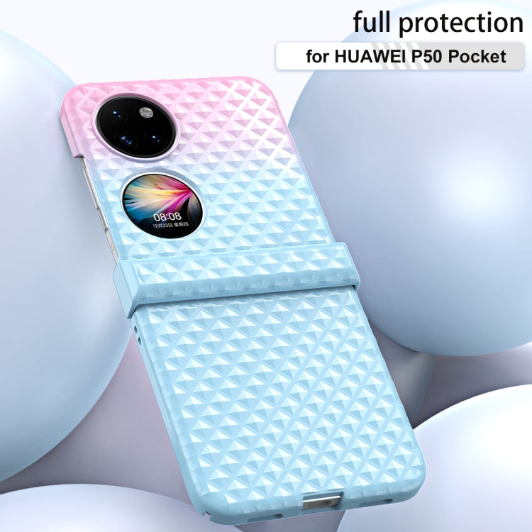 For Huawei P50 Pocket Rainbow Gradient Hinge Shockproof Phone Case(Pink Green) - Huawei Cases by PMC TechLife | Online Shopping South Africa | PMC TechLife | Buy Now Pay Later Mobicred