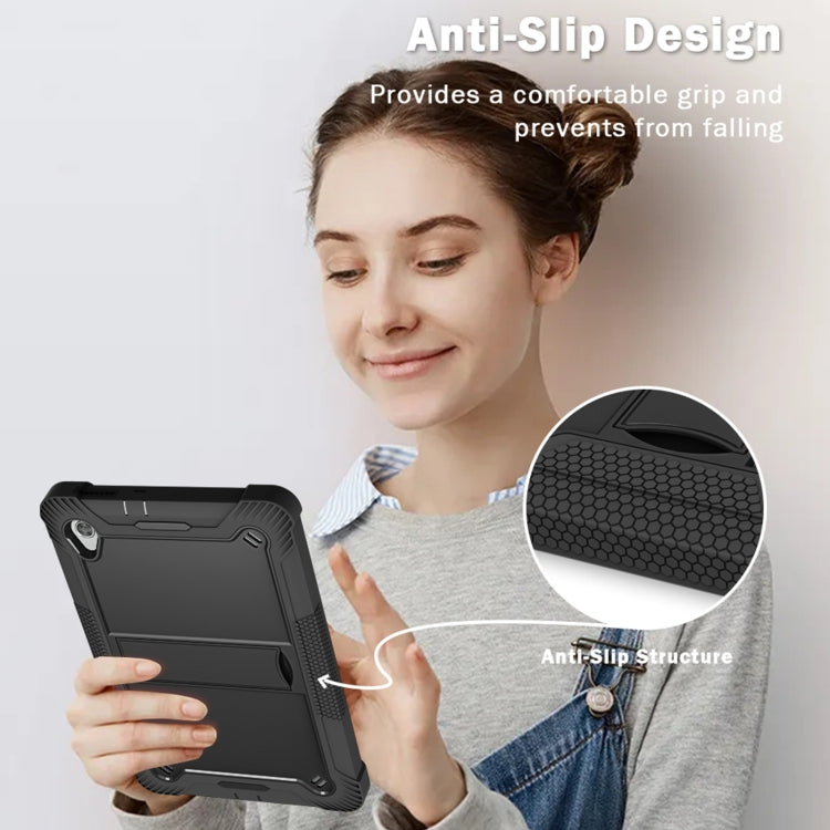 For Lenovo Tab M10 HD Silicone + PC Holder Shockproof Tablet Case(Black) - Lenovo by PMC TechLife | Online Shopping South Africa | PMC TechLife | Buy Now Pay Later Mobicred