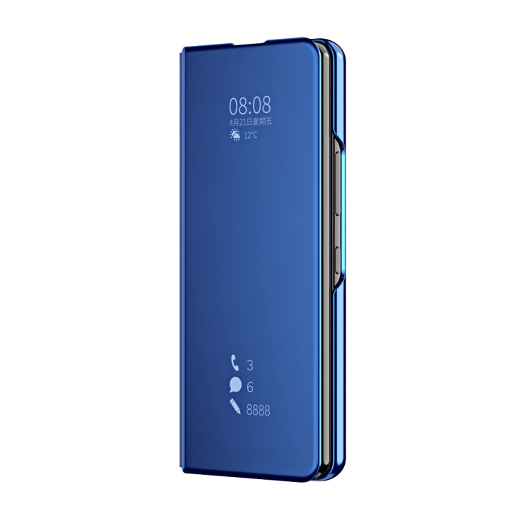 For Samsung Galaxy Z Fold3 Accurate Hole Horizontal Flip Mirror Shockproof Phone Case(Blue) - Galaxy Phone Cases by PMC TechLife | Online Shopping South Africa | PMC TechLife | Buy Now Pay Later Mobicred