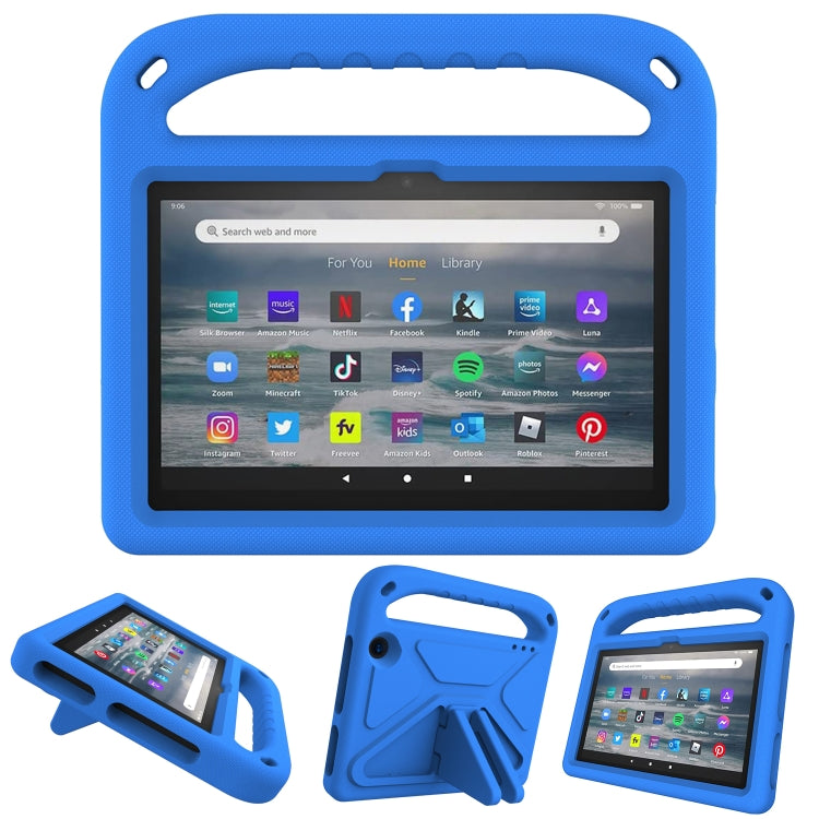 For Amazon Fire 7 2022 Handle EVA Shockproof Tablet Case with Triangle Holder(Blue) - Amazon by PMC TechLife | Online Shopping South Africa | PMC TechLife | Buy Now Pay Later Mobicred