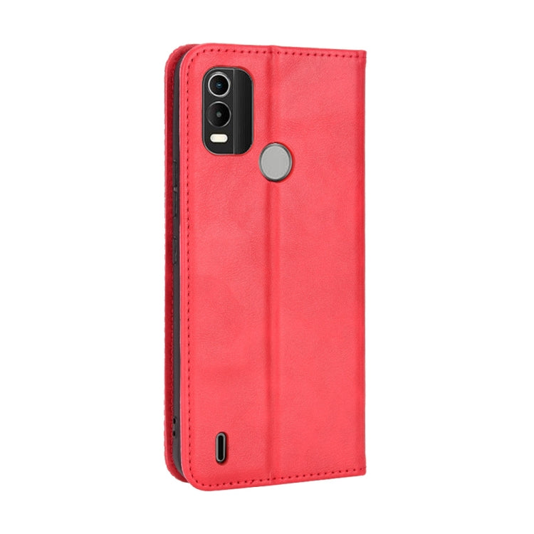 For Nokia C21 Plus Magnetic Buckle Retro Crazy Horse Leather Phone Case(Red) - Nokia Cases by PMC TechLife | Online Shopping South Africa | PMC TechLife