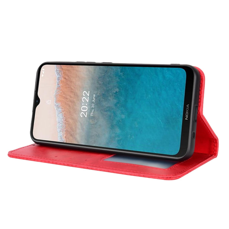 For Nokia C21 Plus Magnetic Buckle Retro Crazy Horse Leather Phone Case(Red) - Nokia Cases by PMC TechLife | Online Shopping South Africa | PMC TechLife