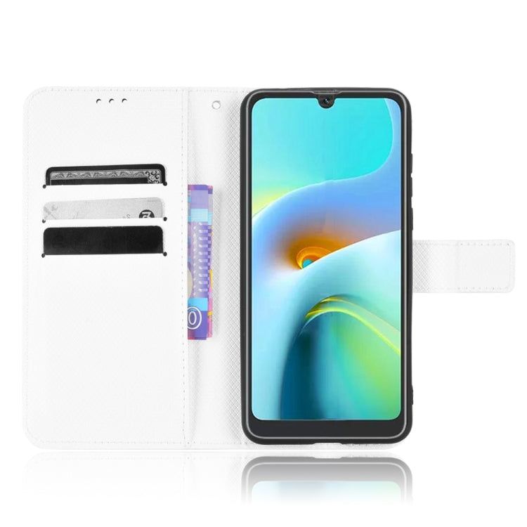 For Blackview A50 Diamond Texture Leather Phone Case(White) - More Brand by PMC TechLife | Online Shopping South Africa | PMC TechLife