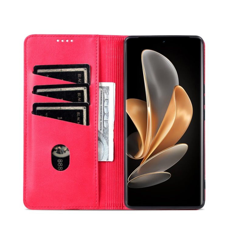 For vivo X100 Ultra AZNS Magnetic Calf Texture Leather Phone Case(Red) - free shipping - PMC Jewellery - Order now!