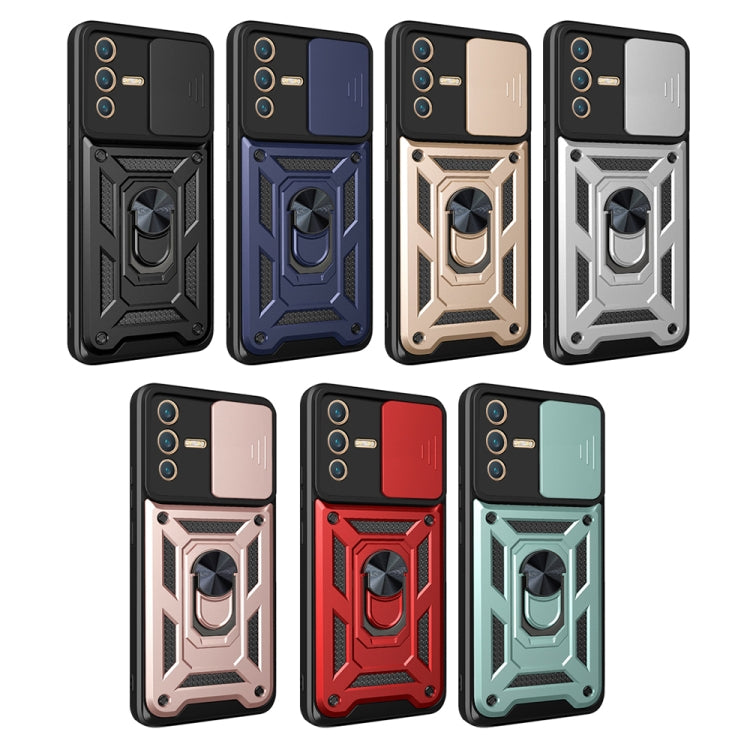 For vivo V23 5G / S12 Sliding Camera Cover Design TPU+PC Phone Case(Red) - vivo Cases by PMC TechLife | Online Shopping South Africa | PMC TechLife | Buy Now Pay Later Mobicred