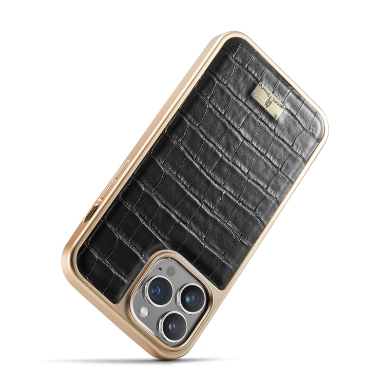 For iPhone 13 Pro Max Fierre Shann Crocodile Texture Electroplating PU Phone Case (Black) - free shipping - PMC TechLife - Order now!