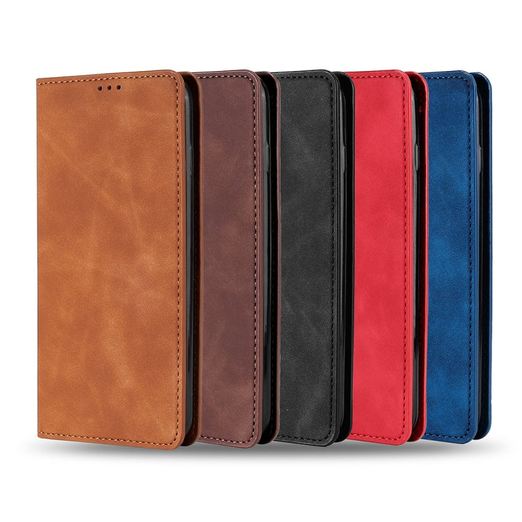 For DOOGEE X96 Pro Skin Feel Magnetic Horizontal Flip Leather Phone Case(Dark Brown) - More Brand by PMC TechLife | Online Shopping South Africa | PMC TechLife | Buy Now Pay Later Mobicred