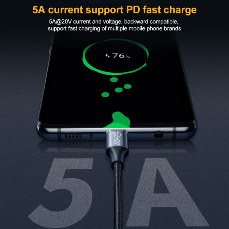 2m 10Gbps USB-C / Type-C Male Straight to Male Elbow Charging Data Transmission Cable - free shipping - PMC TechLife - Order now!