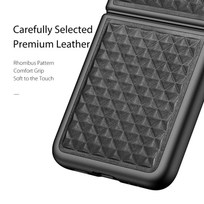 For Samsung Galaxy Z Flip3 5G DUX DUCIS Venice Series Shockproof Genuine Leather Phone Case(Black) - Galaxy Phone Cases by DUX DUCIS | Online Shopping South Africa | PMC Jewellery | Buy Now Pay Later Mobicred