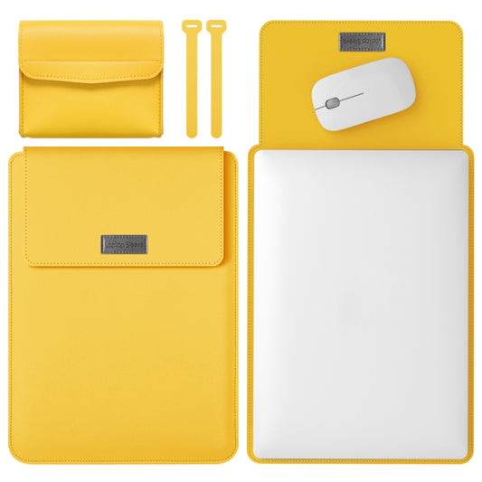 4 in 1 Lightweight and Portable Leather Computer Bag, Size:15.4/15.6/16.1 inches(Yellow) - 15 inch by PMC Jewellery | Online Shopping South Africa | PMC Jewellery | Buy Now Pay Later Mobicred