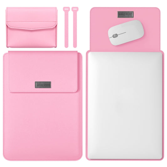 4 in 1 Lightweight and Portable Leather Computer Bag, Size:15.4/15.6/16.1 inches(Pink) - 15 inch by PMC Jewellery | Online Shopping South Africa | PMC Jewellery | Buy Now Pay Later Mobicred