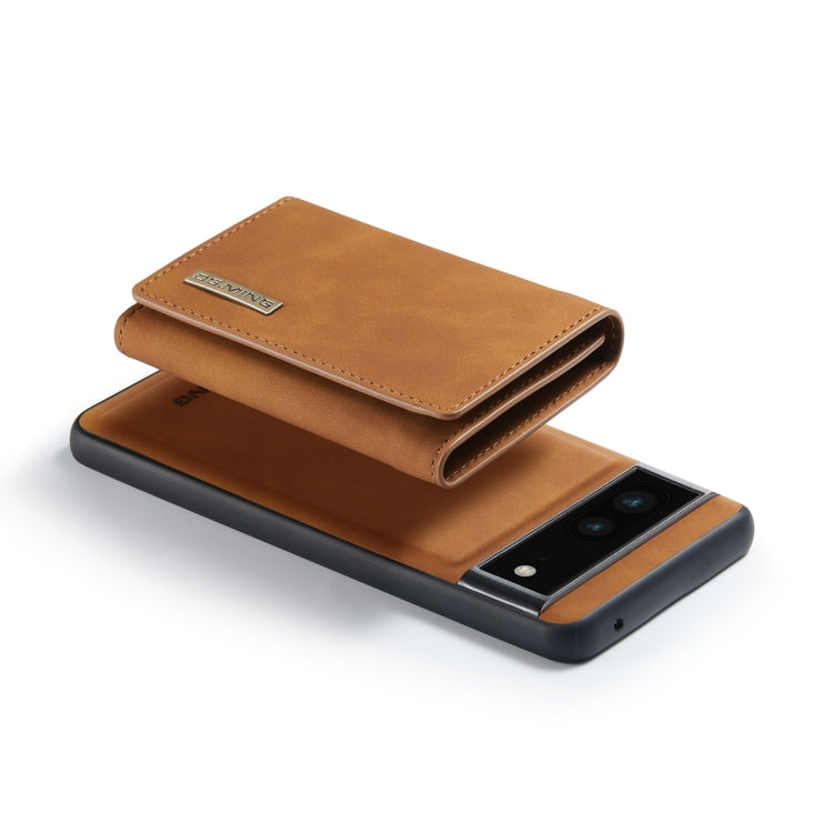 For Google Pixel 6A DG.MING M1 Series 3-Fold Multi Card Wallet + Magnetic Phone Case(Brown) - Google Cases by DG.MING | Online Shopping South Africa | PMC TechLife | Buy Now Pay Later Mobicred