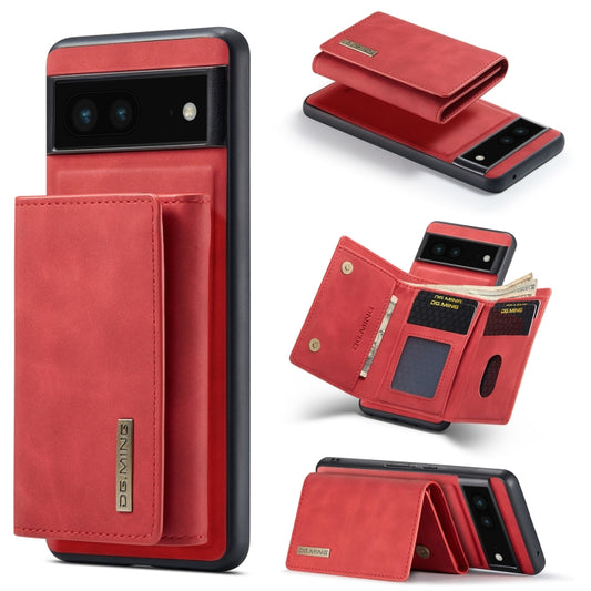 For Google Pixel 6A DG.MING M1 Series 3-Fold Multi Card Wallet + Magnetic Phone Case(Red) - Google Cases by DG.MING | Online Shopping South Africa | PMC Jewellery | Buy Now Pay Later Mobicred