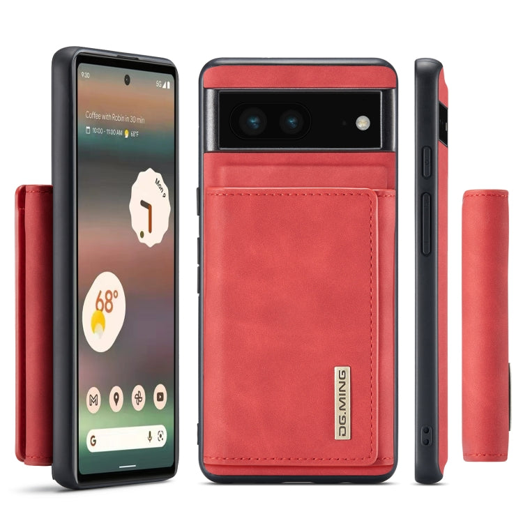 For Google Pixel 6A DG.MING M1 Series 3-Fold Multi Card Wallet + Magnetic Phone Case(Red) - free shipping - PMC TechLife - Order now!
