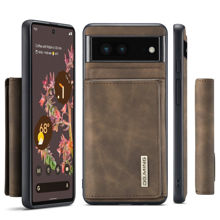 For Google Pixel 7 5G DG.MING M1 Series 3-Fold Multi Card Wallet + Magnetic Phone Case(Coffee) - Google Cases by DG.MING | Online Shopping South Africa | PMC TechLife | Buy Now Pay Later Mobicred