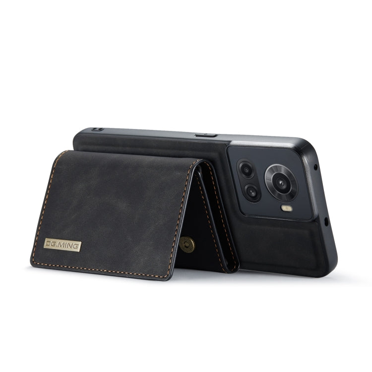 For OnePlus Ace/10R DG.MING M1 Series 3-Fold Multi Card Wallet + Magnetic Phone Case(Black) - OnePlus Cases by DG.MING | Online Shopping South Africa | PMC TechLife | Buy Now Pay Later Mobicred