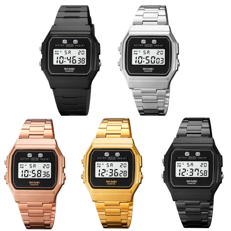 SKMEI 1952 Resin Mirror ABS Case Waterproof Electronic Watch(Silver Steel Belt) - free shipping - PMC TechLife - Order now!