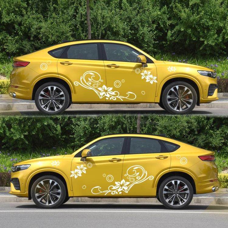 2 PCS/Set D-75 Flower Vine Pattern Car Modified Decorative Sticker(Light Grey) - Decorative Sticker by PMC TechLife | Online Shopping South Africa | PMC TechLife | Buy Now Pay Later Mobicred