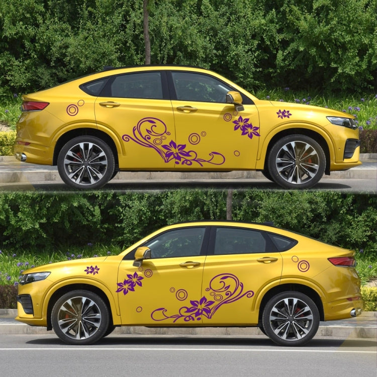 2 PCS/Set D-75 Flower Vine Pattern Car Modified Decorative Sticker(Purple) - Decorative Sticker by PMC Jewellery | Online Shopping South Africa | PMC Jewellery | Buy Now Pay Later Mobicred