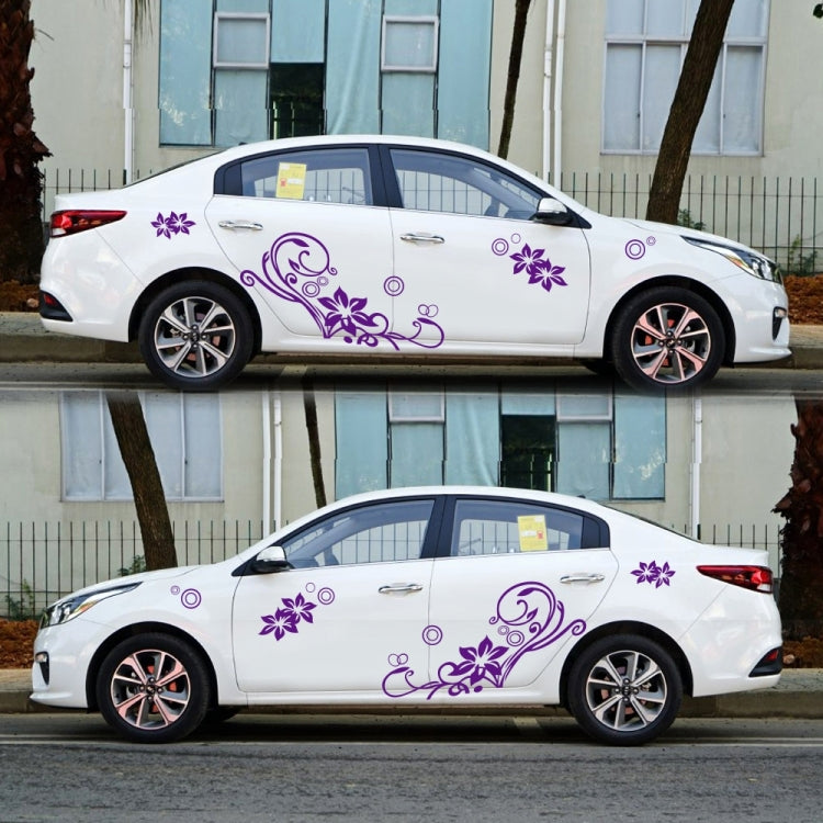 2 PCS/Set D-75 Flower Vine Pattern Car Modified Decorative Sticker(Purple) - Decorative Sticker by PMC Jewellery | Online Shopping South Africa | PMC Jewellery | Buy Now Pay Later Mobicred