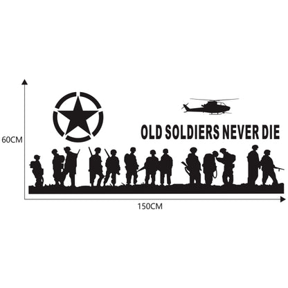 2 PCS/Set D-84 Old Soldiers Pattern Car Modified Decorative Sticker(Black) - Decorative Sticker by PMC Jewellery | Online Shopping South Africa | PMC Jewellery | Buy Now Pay Later Mobicred