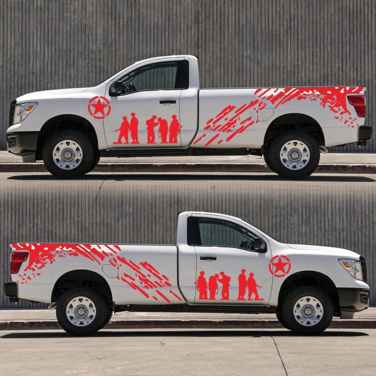 2 PCS/Set D-123 Soldiers Pattern Car Modified Decorative Sticker(Red) - Decorative Sticker by PMC TechLife | Online Shopping South Africa | PMC TechLife | Buy Now Pay Later Mobicred