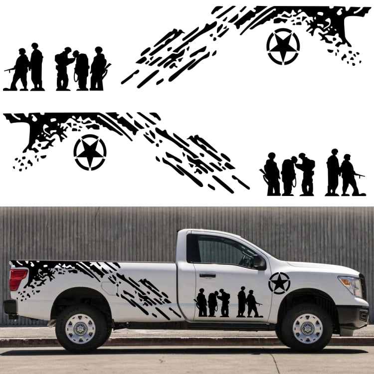 2 PCS/Set D-123 Soldiers Pattern Car Modified Decorative Sticker(Yellow) - Decorative Sticker by PMC TechLife | Online Shopping South Africa | PMC TechLife | Buy Now Pay Later Mobicred