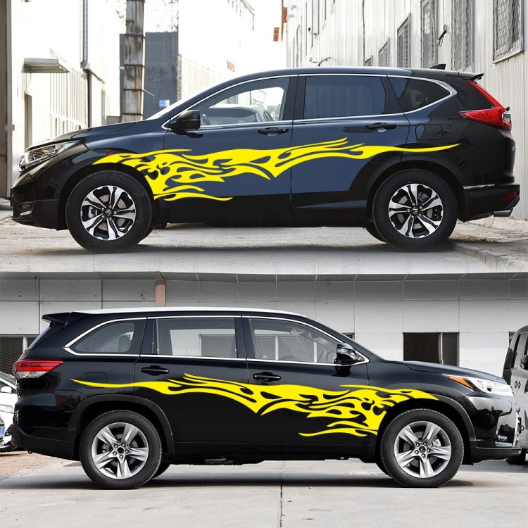 2 PCS/Set D-144 Fire Element Pattern Car Modified Decorative Sticker(Yellow) - Decorative Sticker by PMC TechLife | Online Shopping South Africa | PMC TechLife | Buy Now Pay Later Mobicred