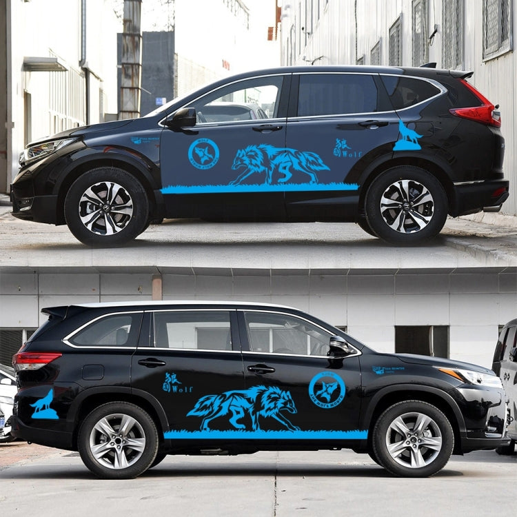 2 PCS/Set D-180 Wolf Totem Pattern Car Modified Decorative Sticker(Blue) - Decorative Sticker by PMC Jewellery | Online Shopping South Africa | PMC Jewellery | Buy Now Pay Later Mobicred