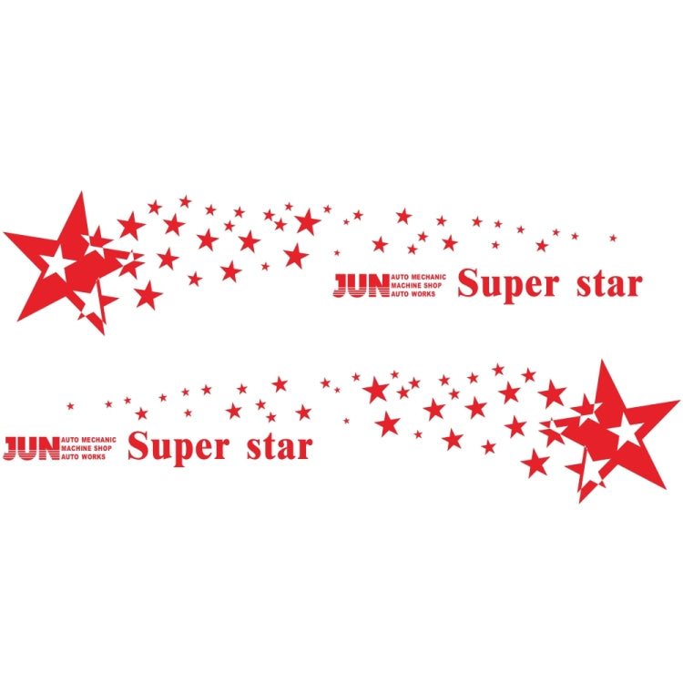 2 PCS/Set D-207 Star Pattern Car Modified Decorative Sticker(Red) - Decorative Sticker by PMC Jewellery | Online Shopping South Africa | PMC Jewellery | Buy Now Pay Later Mobicred