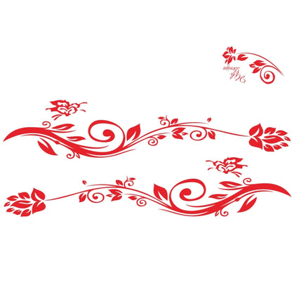 2 PCS/Set D-251 Butterfly Love Flowers Pattern Car Modified Decorative Sticker(Red) - Decorative Sticker by PMC Jewellery | Online Shopping South Africa | PMC Jewellery | Buy Now Pay Later Mobicred