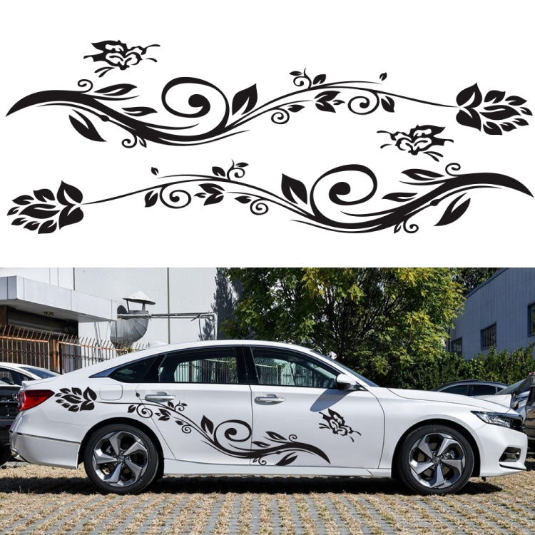 2 PCS/Set D-251 Butterfly Love Flowers Pattern Car Modified Decorative Sticker(Yellow) - Decorative Sticker by PMC TechLife | Online Shopping South Africa | PMC TechLife | Buy Now Pay Later Mobicred