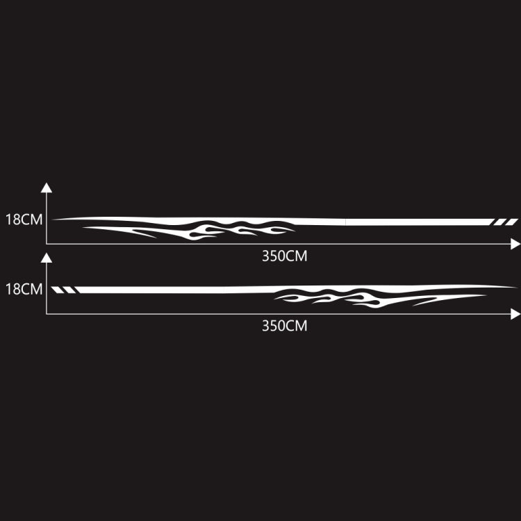 2 PCS/Set D-280 Flame Streak Pattern Car Modified Decorative Sticker(White) - Decorative Sticker by PMC Jewellery | Online Shopping South Africa | PMC Jewellery | Buy Now Pay Later Mobicred