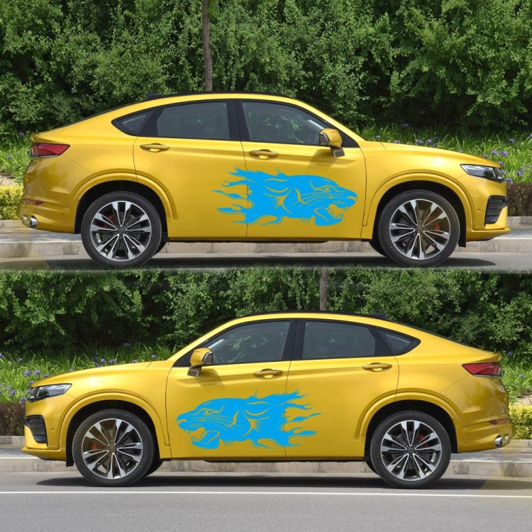 2 PCS/Set D-417 Lion Pattern Car Modified Decorative Sticker(Blue) - Decorative Sticker by PMC Jewellery | Online Shopping South Africa | PMC Jewellery | Buy Now Pay Later Mobicred