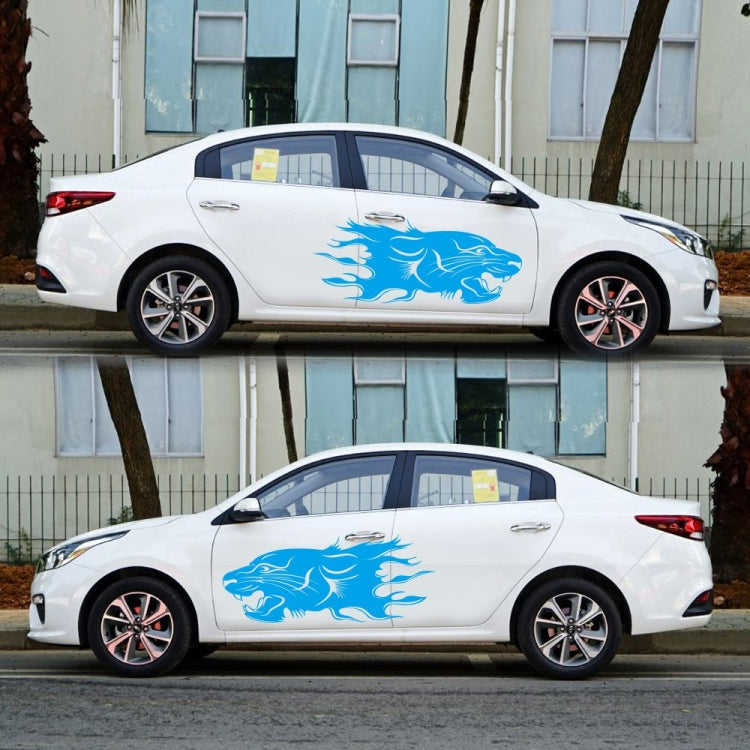 2 PCS/Set D-417 Lion Pattern Car Modified Decorative Sticker(Blue) - Decorative Sticker by PMC Jewellery | Online Shopping South Africa | PMC Jewellery | Buy Now Pay Later Mobicred