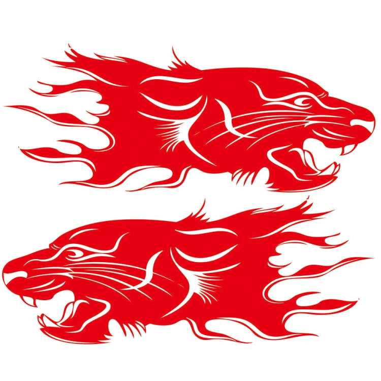 2 PCS/Set D-417 Lion Pattern Car Modified Decorative Sticker(Red) - Decorative Sticker by PMC Jewellery | Online Shopping South Africa | PMC Jewellery | Buy Now Pay Later Mobicred