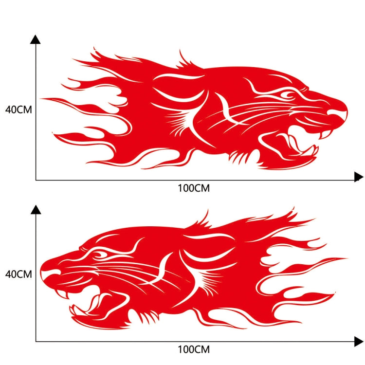 2 PCS/Set D-417 Lion Pattern Car Modified Decorative Sticker(Red) - Decorative Sticker by PMC Jewellery | Online Shopping South Africa | PMC Jewellery | Buy Now Pay Later Mobicred
