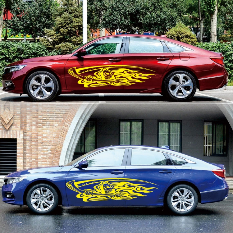 2 PCS/Set D-435 Grim Reaper Pattern Car Modified Decorative Sticker(Yellow) - Decorative Sticker by PMC TechLife | Online Shopping South Africa | PMC TechLife | Buy Now Pay Later Mobicred