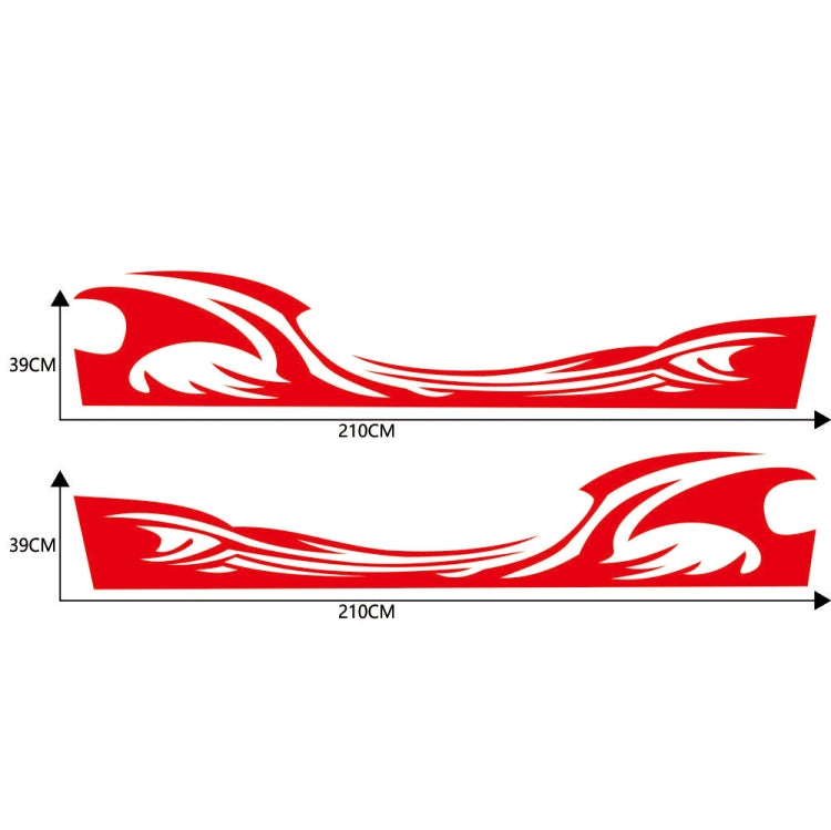 2 PCS/Set D-467 Waves Pattern Car Modified Decorative Sticker(Red) - Decorative Sticker by PMC TechLife | Online Shopping South Africa | PMC TechLife | Buy Now Pay Later Mobicred