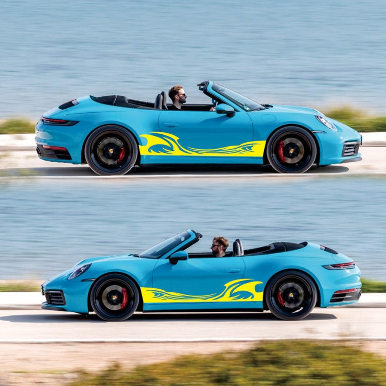 2 PCS/Set D-467 Waves Pattern Car Modified Decorative Sticker(Yellow) - Decorative Sticker by PMC TechLife | Online Shopping South Africa | PMC TechLife | Buy Now Pay Later Mobicred