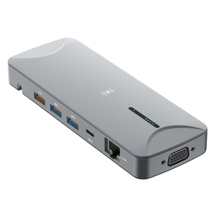 V240 12-in-1 Multifunctional USB-C / Type-C 3.1 Male HUB Docking Station(Gery) - USB HUB by PMC Jewellery | Online Shopping South Africa | PMC Jewellery | Buy Now Pay Later Mobicred