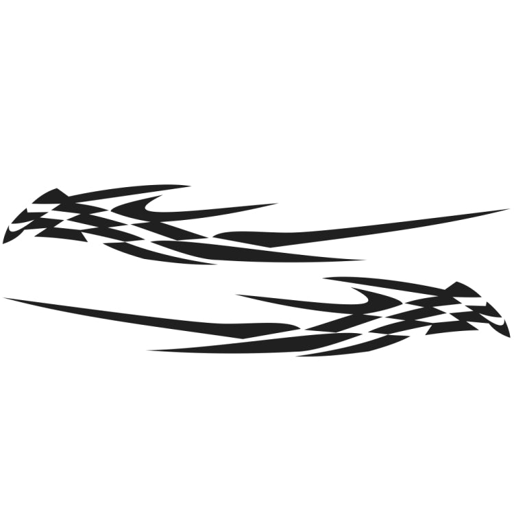 2 PCS/Set D-468 Checkered Totem Pattern Car Modified Decorative Sticker(Black) - Decorative Sticker by PMC Jewellery | Online Shopping South Africa | PMC Jewellery | Buy Now Pay Later Mobicred