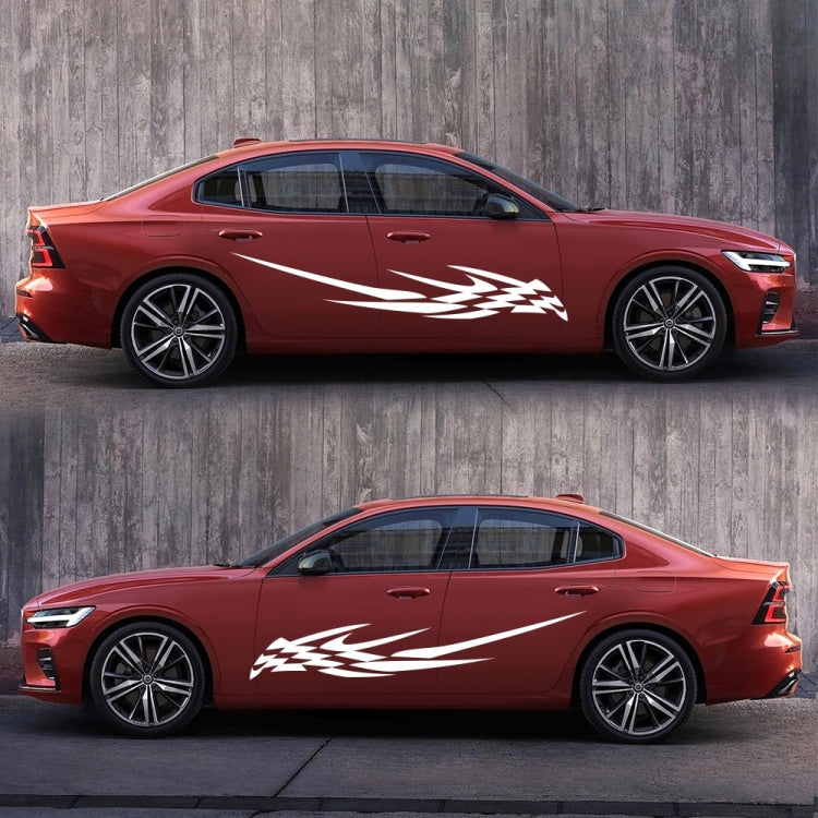 2 PCS/Set D-468 Checkered Totem Pattern Car Modified Decorative Sticker(White) - Decorative Sticker by PMC Jewellery | Online Shopping South Africa | PMC Jewellery | Buy Now Pay Later Mobicred