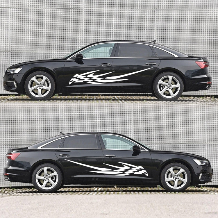 2 PCS/Set D-468 Checkered Totem Pattern Car Modified Decorative Sticker(White) - Decorative Sticker by PMC Jewellery | Online Shopping South Africa | PMC Jewellery | Buy Now Pay Later Mobicred