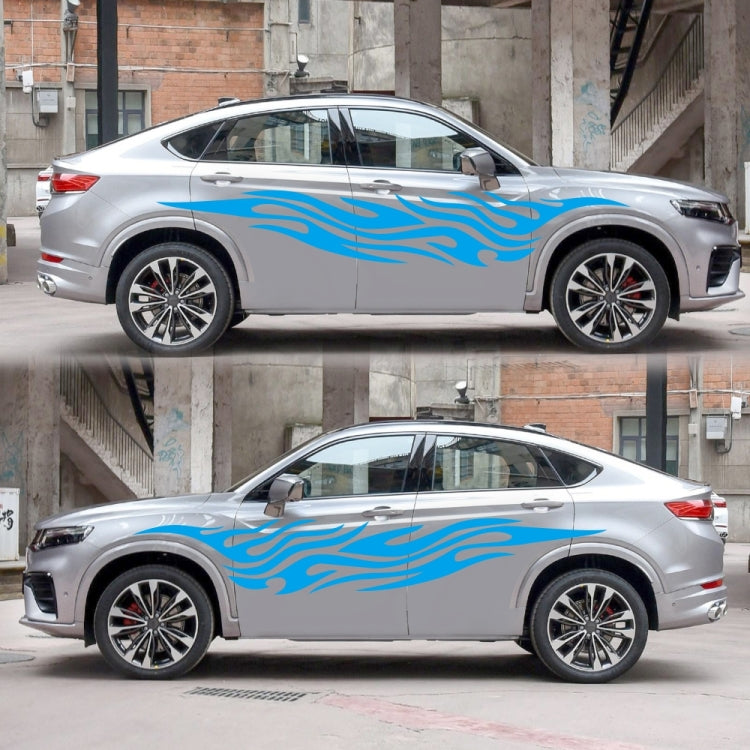 2 PCS/Set D-476 Fire Element Pattern Car Modified Decorative Sticker(Blue) - Decorative Sticker by PMC TechLife | Online Shopping South Africa | PMC TechLife | Buy Now Pay Later Mobicred