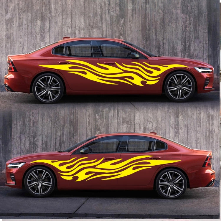 2 PCS/Set D-476 Fire Element Pattern Car Modified Decorative Sticker(Yellow) - Decorative Sticker by PMC Jewellery | Online Shopping South Africa | PMC Jewellery | Buy Now Pay Later Mobicred