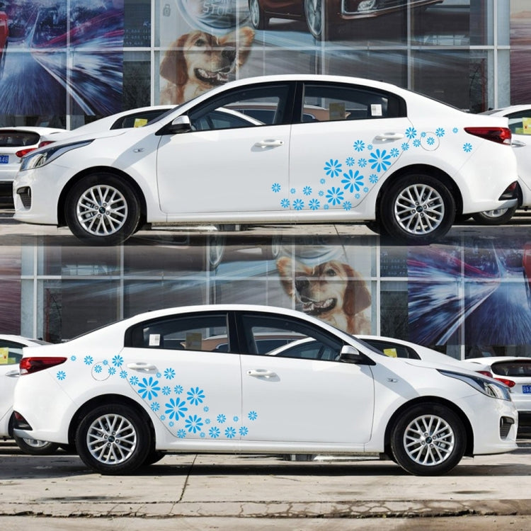 2 PCS/Set D-483 Flower Pattern Car Modified Decorative Sticker(Blue) - Decorative Sticker by PMC TechLife | Online Shopping South Africa | PMC TechLife | Buy Now Pay Later Mobicred