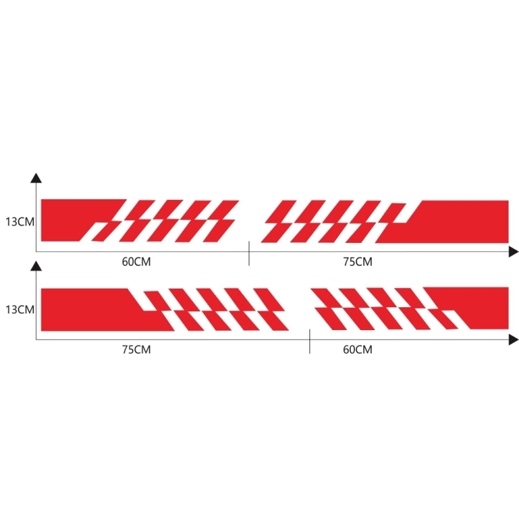2 PCS/Set D-487 Stripe Pattern Car Modified Decorative Sticker(Red) - Decorative Sticker by PMC Jewellery | Online Shopping South Africa | PMC Jewellery | Buy Now Pay Later Mobicred