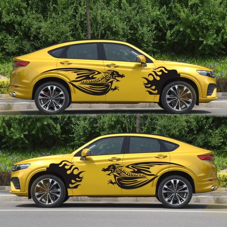 2 PCS/Set D-489 Fire-breathing Dragon Pattern Car Modified Decorative Sticker(Black) - Decorative Sticker by PMC TechLife | Online Shopping South Africa | PMC TechLife | Buy Now Pay Later Mobicred