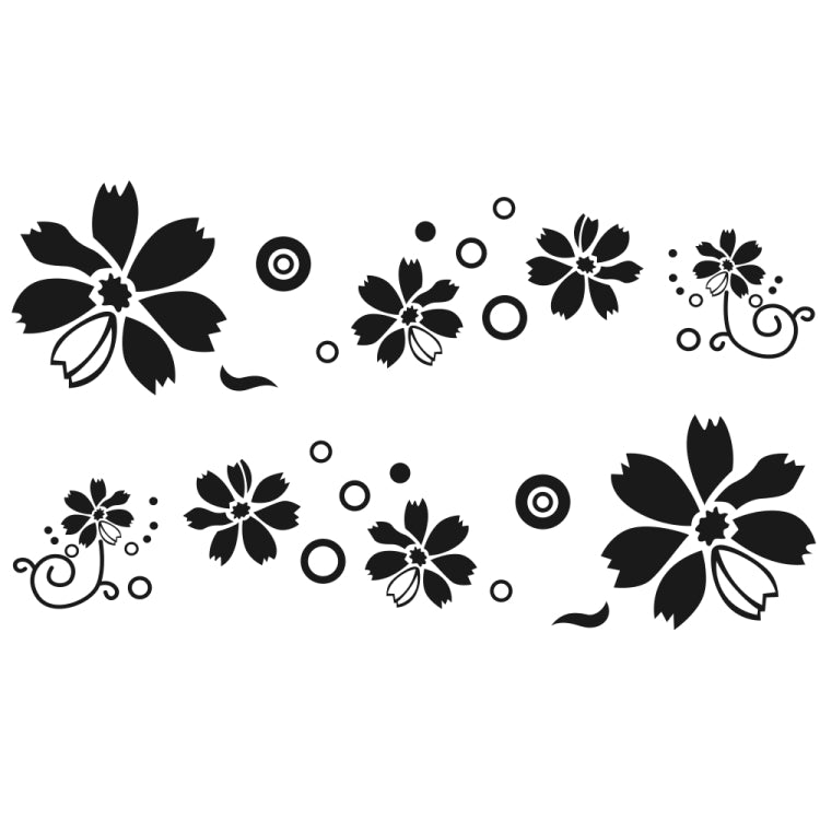 2 PCS/Set D-510 Flowers Pattern Car Modified Decorative Sticker(Black) - Decorative Sticker by PMC Jewellery | Online Shopping South Africa | PMC Jewellery | Buy Now Pay Later Mobicred